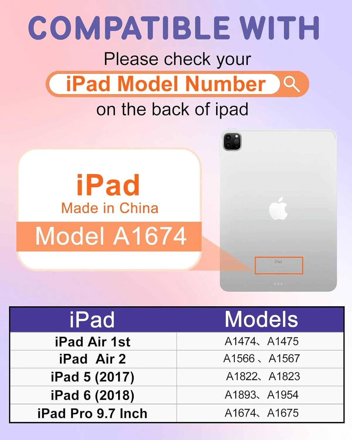 کیف Kidcube مناسب برای آیپد نسل 5/6، آیپد ایر نسل 1/2، آیپد پرو 9.7 اینچی، کاور فانتزی دخترانه با جای قلم، طرح گل، پایه چرخان 360 درجه، مدل 2018/2017