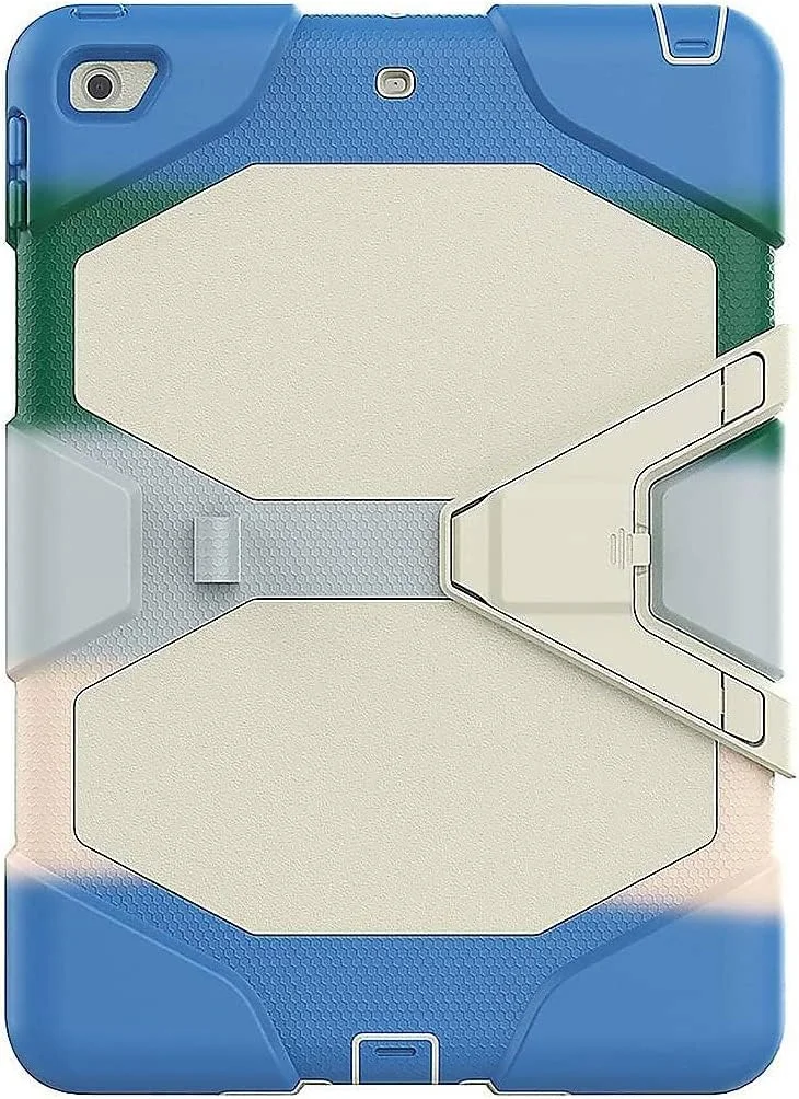 کاور تبلت SaharaCase سری Splash مناسب برای Apple iPad 10.2 اینچ (نسل 7، 8 و 9 سال 2021) [ضد ضربه] محافظ صفحه نمایش کامل پایه نگهدارنده یکپارچه روکش ضد لغزش (آبی)