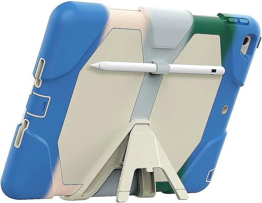 کاور تبلت SaharaCase سری Splash مناسب برای Apple iPad 10.2 اینچ (نسل 7، 8 و 9 سال 2021) [ضد ضربه] محافظ صفحه نمایش کامل پایه نگهدارنده یکپارچه روکش ضد لغزش (آبی)
