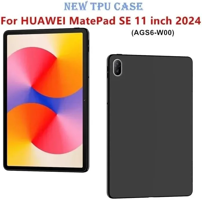 کاور باریک سه تایی ضد ضربه با پایه سیلیکونی نرم برای تبلت 11 اینچی هوآوی MatePad SE مدل 2024 (آبی نفتی)