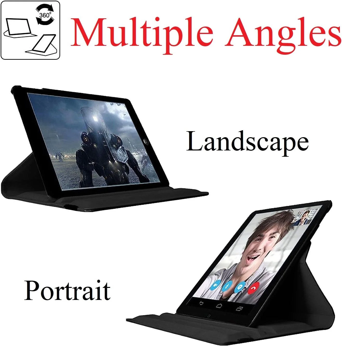 کاور چرمی هوشمند تبلت چرخشی 360 درجه AWH با قابلیت خواب/بیدار خودکار برای آیپد اپل (آیپد 2/3/4، صورتی جیغ)