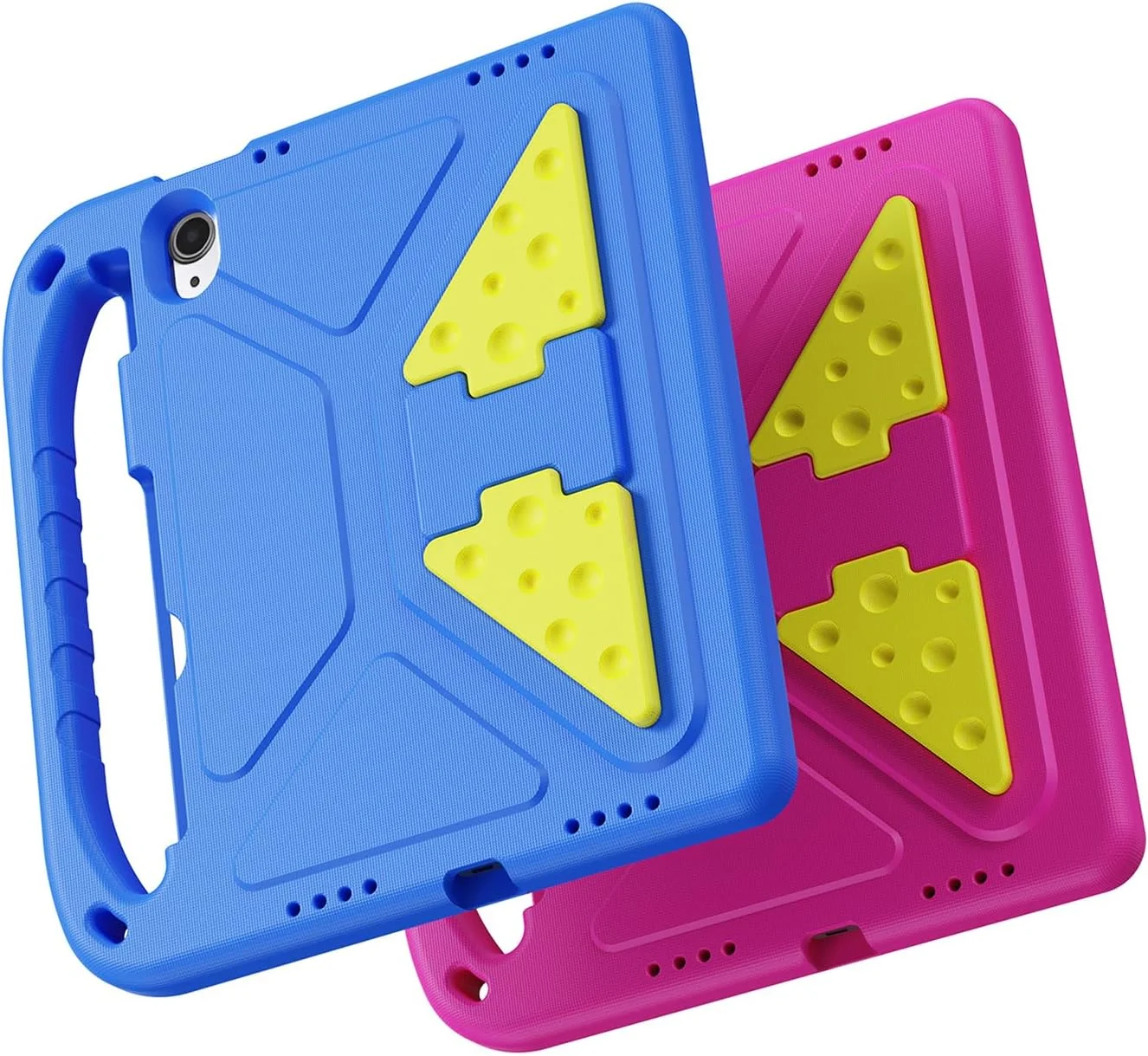 کاور محافظ کودکانه سری Puff DUX DUCIS مناسب برای آیپد ایر 11 / آیپد ایر 4/5 10.9 / آیپد پرو 11 – کاور سبک EVA مقاوم در برابر ضربه به همراه دستگیره و پایه، محافظت در برابر سقوط - آبی