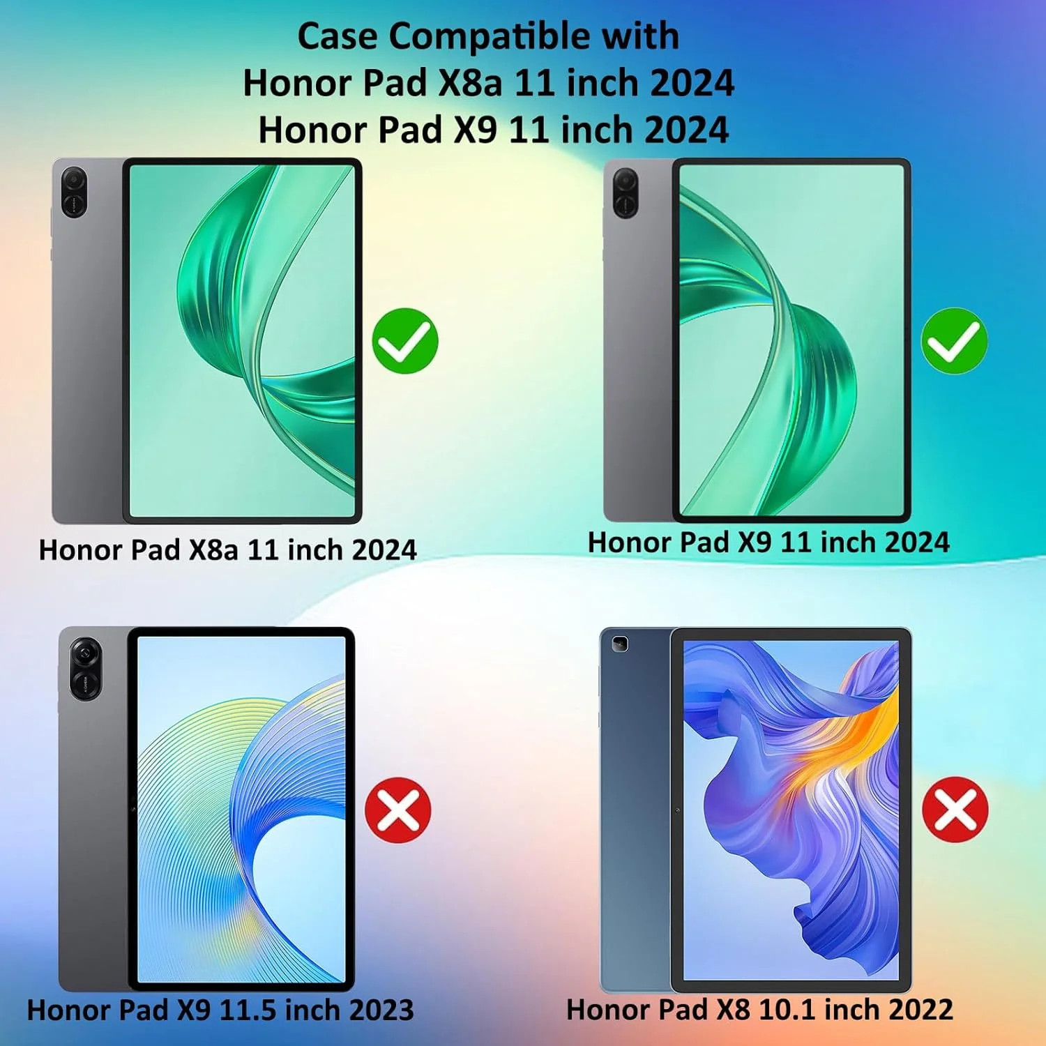 کیف محافظ کودکانه A-BEAUTY سازگار با Honor Pad X8a / X9 11 اینچ 2024، کاور ضد ضربه تک شاخ با جای قلم، پایه چرخشی 360 درجه