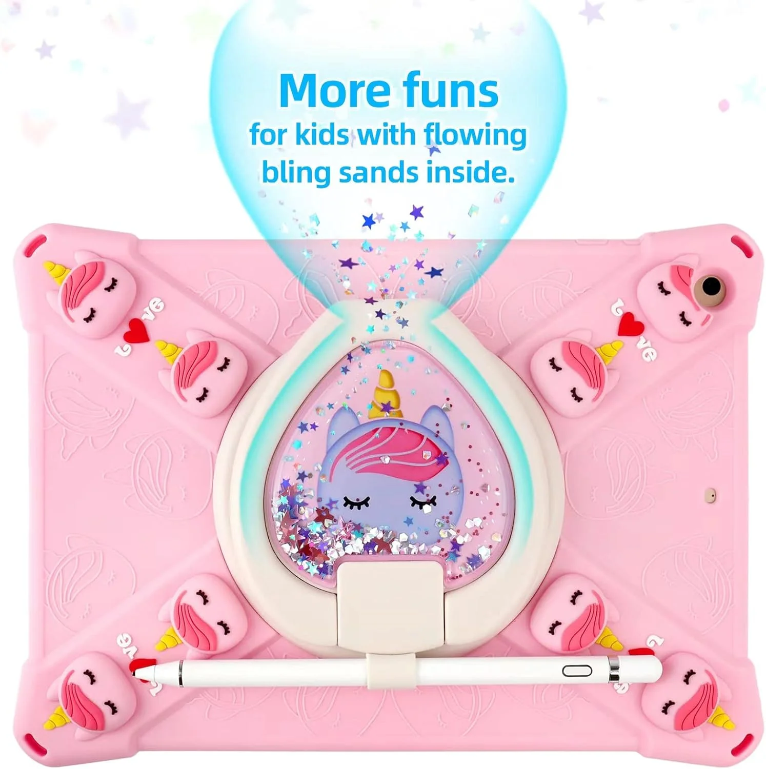 کاور آیپد طرح یونیکورن اکلیلی زیبا مناسب کودکان 10.2 اینچ