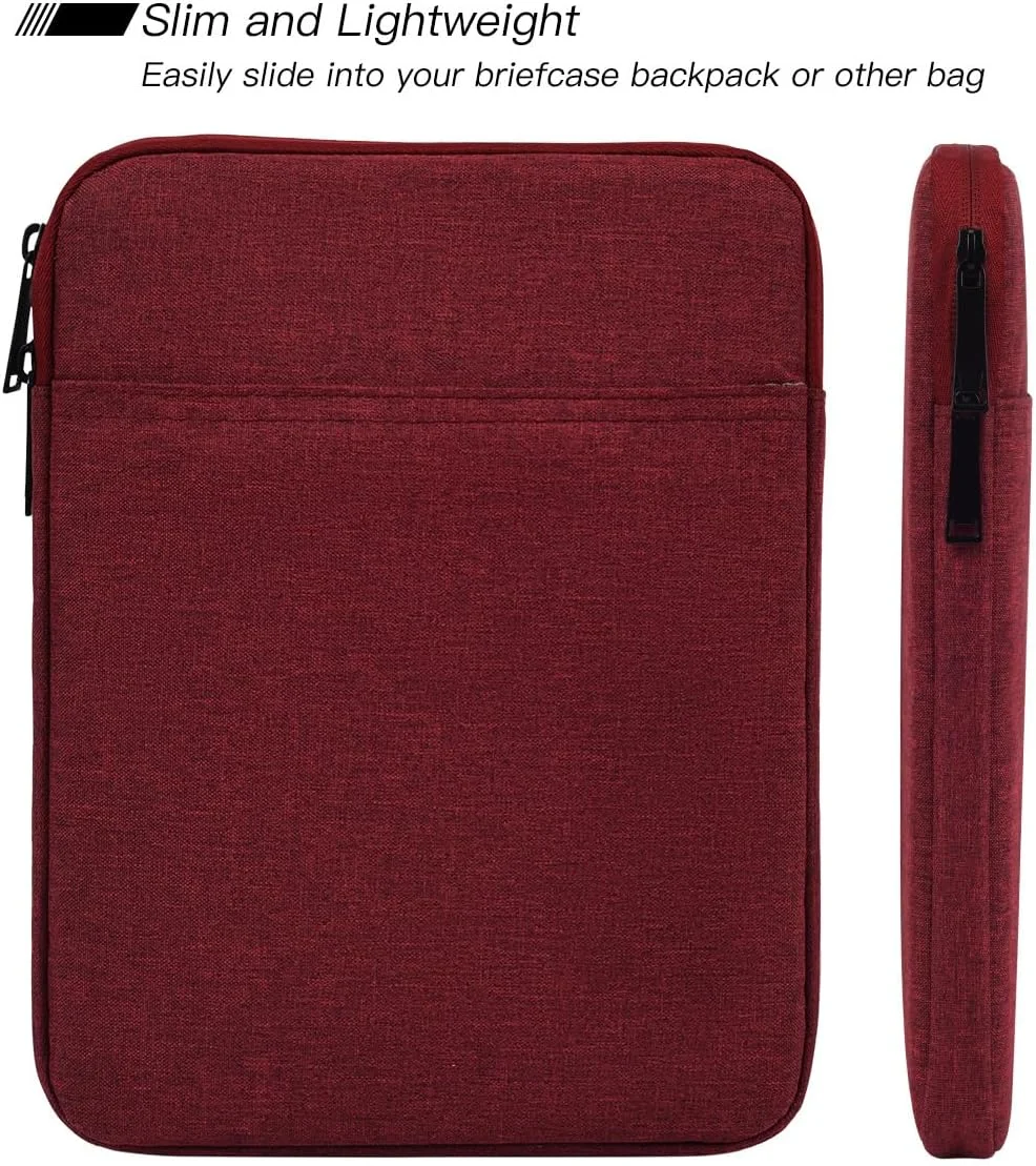 کیف محافظ تبلت مناسب برای آیپد 10.9 اینچی نسل 10 جدید/ آیپد پرو 11 اینچی/ آیپد 10.2 اینچی/ آیپد ایر 5 4 10.9 اینچی/ 10.5 پرو ایر، کیف محافظ سامسونگ گلکسی تب A8 10.5 اینچی، مناسب برای اسمارت کیبورد اپل، قرمز شرابی
