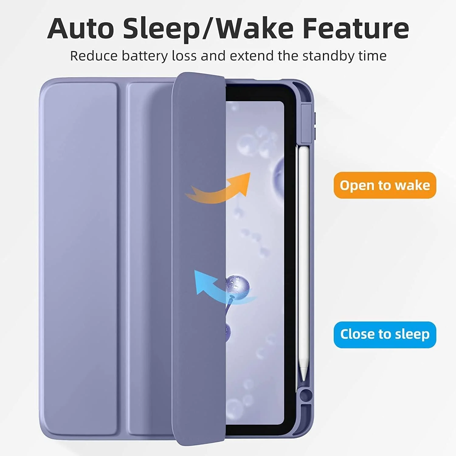 کاور محافظ ProElite برای آیپد پرو ۱۳ اینچ M4 2024، کاور هوشمند تاشو شفاف برای آیپد پرو ۱۳ اینچی M4 2024 به همراه جای قلم، رنگ اسطوخودوس