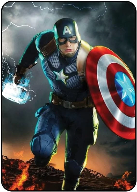 کاور محافظ طرح کاپیتان آمریکا مدل AAIPAD1025GENN20 برای آیپد نسل 5/6/7/8/9 اپل (10.2 اینچ)