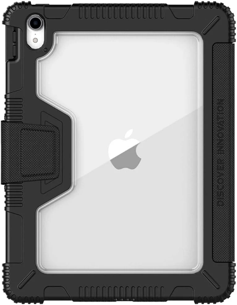 کیف محافظ چرمی Nillkin IPA11-NL-BL-B مناسب آیپد پرو 11 اینچ (2018) با پوشش کامل، جای قلم اپل و قابلیت Smart Cover - مشکی