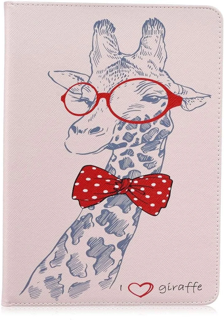 کیف آیپد پرو 9.7 اینچی SATURCASE، طرح زرافه دوست داشتنی، کیف محافظ چرمی PU با قابلیت تبدیل شدن به استند، مناسب برای آیپد پرو 9.7 اینچی اپل