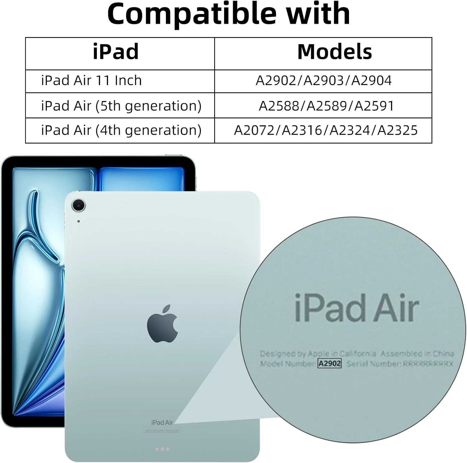 کاور آیپد ایر نسل پنجم 2022 / کاور آیپد ایر نسل چهارم 2020 سایز 10.9 اینچ Mastten، دارای جای قلم، کاور محافظ باریک با پشت شفاف، یاسی