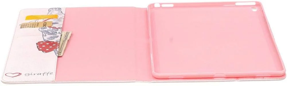 کیف آیپد پرو 9.7 اینچی SATURCASE، طرح زرافه دوست داشتنی، کیف محافظ چرمی PU با قابلیت تبدیل شدن به استند، مناسب برای آیپد پرو 9.7 اینچی اپل