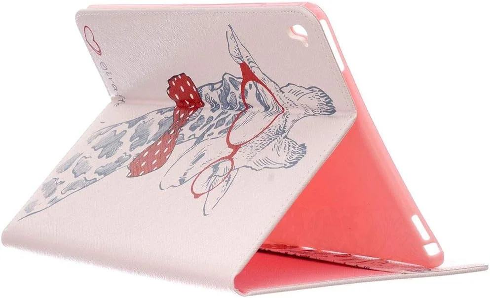 کیف آیپد پرو 9.7 اینچی SATURCASE، طرح زرافه دوست داشتنی، کیف محافظ چرمی PU با قابلیت تبدیل شدن به استند، مناسب برای آیپد پرو 9.7 اینچی اپل