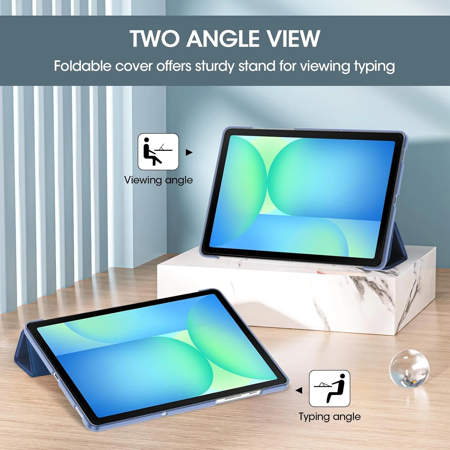 کیف هوشمند ProCase برای گلکسی تب S10 FE S9 5G/WiFi 10.9 اینچ 2025 2023 SM-X520 X510 X516 X518، جلد محافظ تبلت باریک تاشو با قابلیت استند، پشتیبانی از شارژ قلم S / حالت بیدار و خواب خودکار - سرمه ای