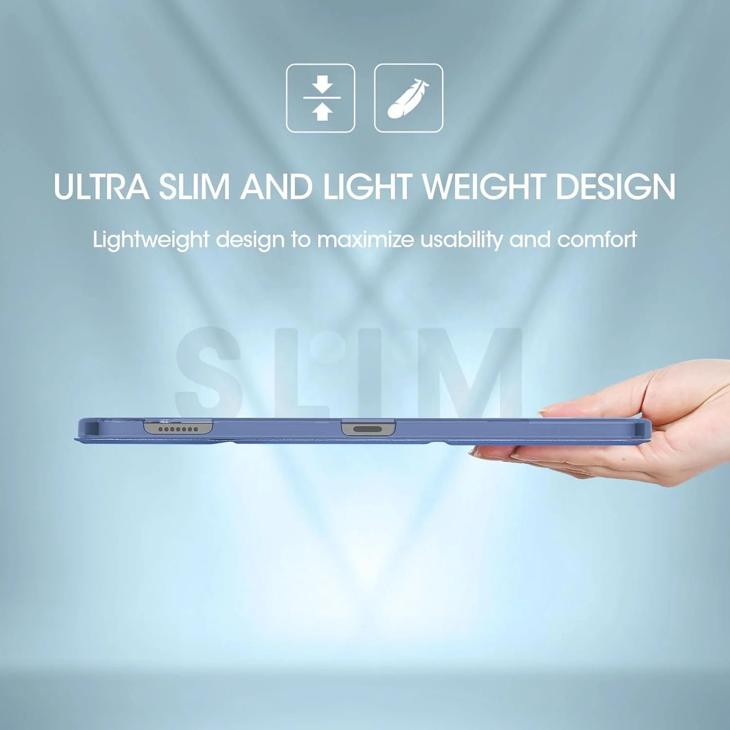 کیف هوشمند ProCase برای گلکسی تب S10 FE S9 5G/WiFi 10.9 اینچ 2025 2023 SM-X520 X510 X516 X518، جلد محافظ تبلت باریک تاشو با قابلیت استند، پشتیبانی از شارژ قلم S / حالت بیدار و خواب خودکار - سرمه ای