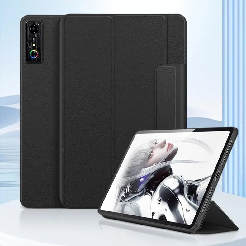 کاور تبلت نوبیا رد مجیک گیمینگ پد پرو 10.9 اینچ 2024، باریک، مغناطیسی، چرمی PU، سه تایی، با قابلیت استند (خاکستری)