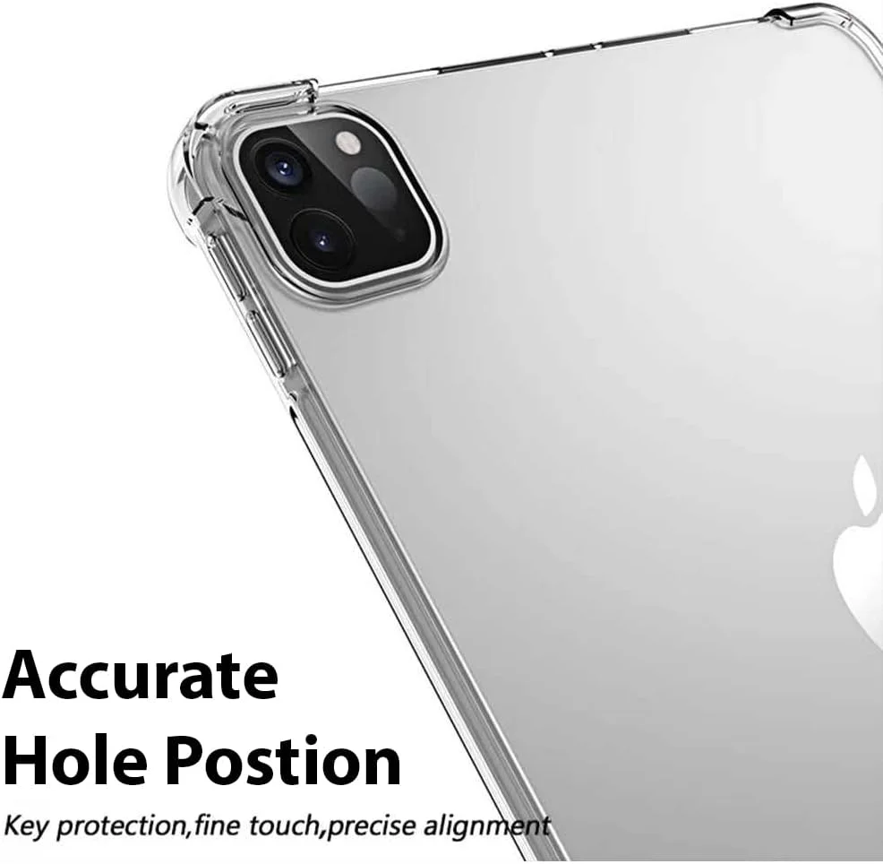 کاور محافظ شفاف الحتروشی سازگار با آیپد پرو 12.9 اینچی نسل ششم 2022 / نسل پنجم 2021 / نسل چهارم 2020 / نسل سوم 2018، باریک، سبک وزن، شفاف، نرم با لبه سیلیکونی برجسته - شفاف