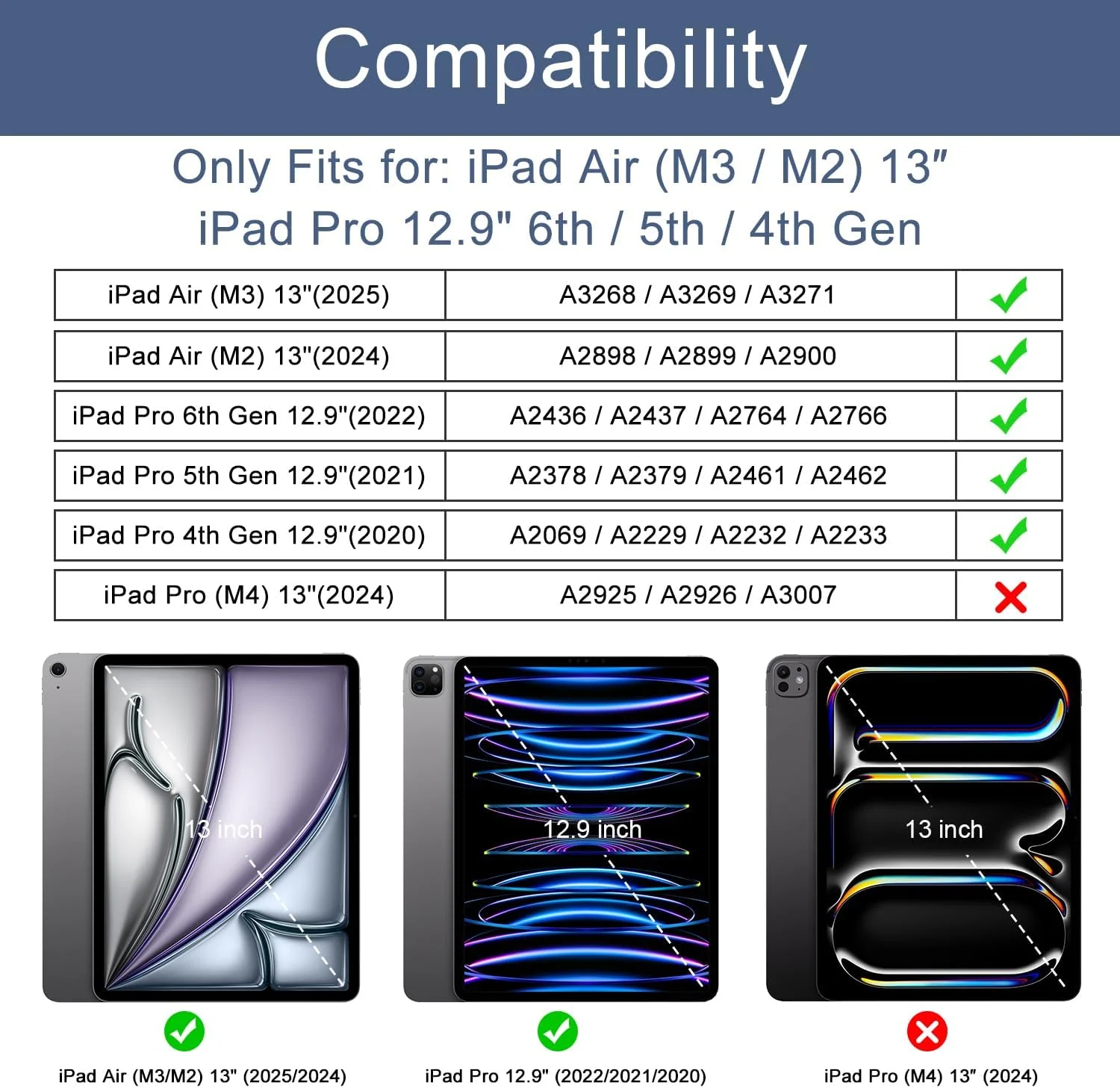 کاور سوکه برای آیپد ایر ۱۳ اینچی (M3/M2، ۲۰۲۵-۲۰۲۴)، آیپد پرو ۱۲.۹ اینچی نسل ششم/پنجم با جای قلم (عرضه ۲۰۲۱ و ۲۰۲۲) - [شارژ قلم اپل + بیدار/خواب خودکار] کاور پشتی نرم، مرمر یاسی