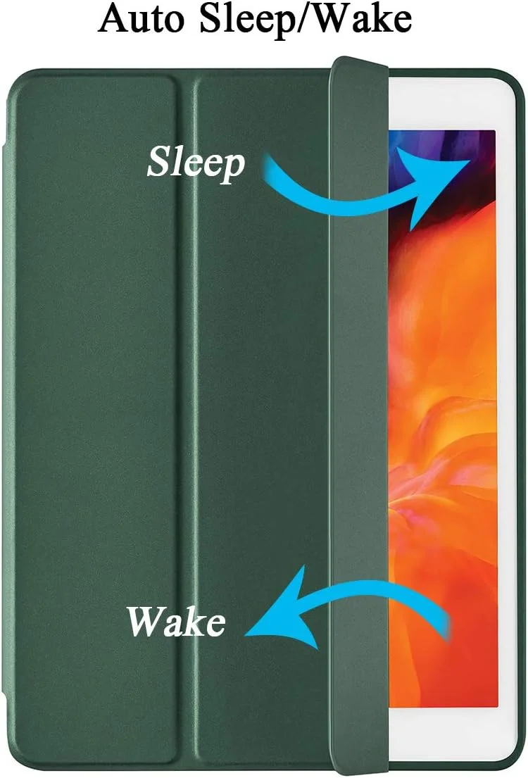 کاور محافظ آیپد 9.7 اینچی SIWENGDE سازگار با آیپد نسل ششم 2018 / آیپد نسل پنجم 2017 به همراه جای قلم، کاور محافظ باریک و نرم سیلیکونی هوشمند سه تایی (سبز نیمه شب) کاور محافظ آیپد 9.7 اینچی SIWENGDE سازگار با آیپد نسل ششم 2018 / آیپد نسل پنجم 2017 به همراه جای قلم، کاور محافظ باریک و نرم سیلیکونی هوشمند سه تایی (سبز نیمه شب)