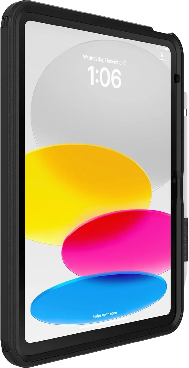 محافظ پایه دار OtterBox Defender برای Apple iPad 10th، ضد ضربه، محافظ فوق العاده مقاوم با محافظ صفحه نمایش داخلی، 2 برابر تست شده مطابق با استاندارد نظامی، مشکی، بسته بندی غیر خرده فروشی