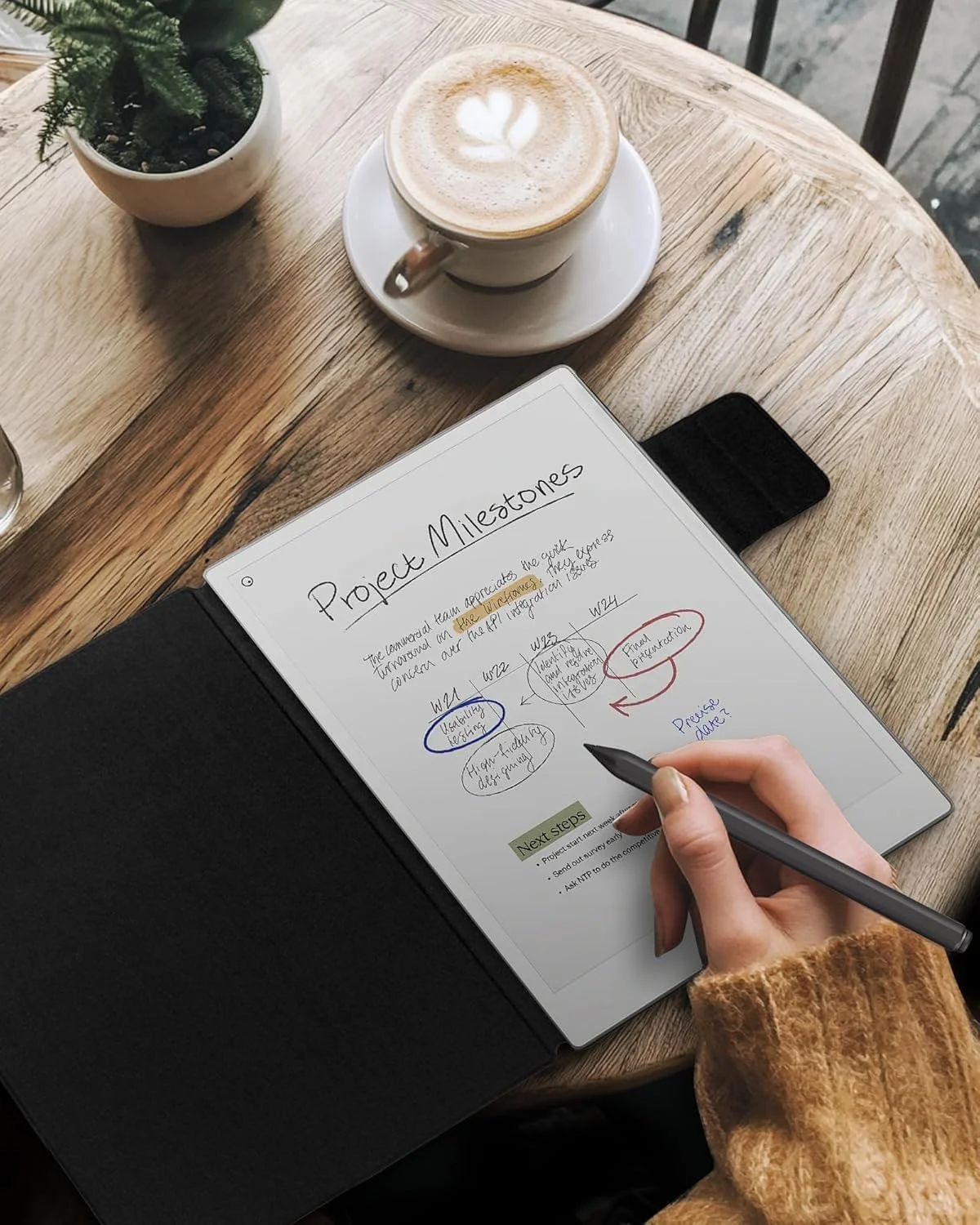 کاور Zuooiec برای Remarkable Paper Pro 11.8 اینچی، جلد محافظ باریک و سخت با قابلیت خواب/بیدار شدن خودکار و جای قلم، مناسب برای تبلت Remarkable Paper Pro مدل 2024، مشکی