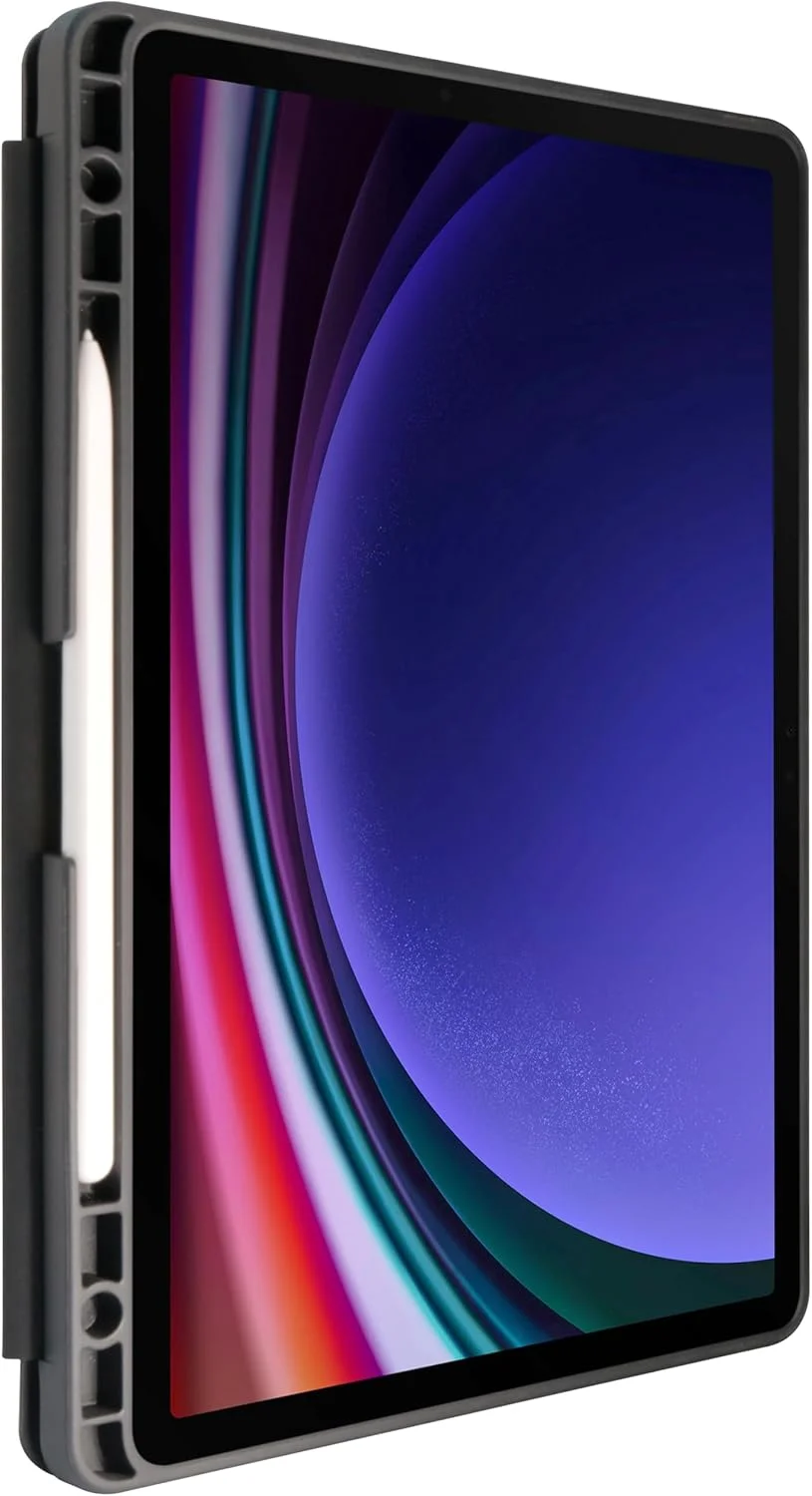کیف محافظ تبلت OtterBox React Folio برای Samsung Galaxy Tab S9، ضد ضربه، ضد سقوط، کیف محافظ فوق العاده باریک، تست شده بر اساس استاندارد نظامی، مشکی