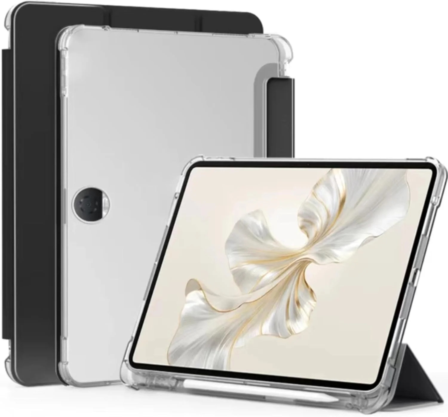 کاور نسلين سازگار با تبلت آنر پد 9 اینچ 12.1 مدل 2024، کاور باریک و سبک TPU ضد ضربه با قاب پشتی شفاف محافظ برای تبلت آنر پد 9 اینچ 12.1 مدل 2024 (مشکی)