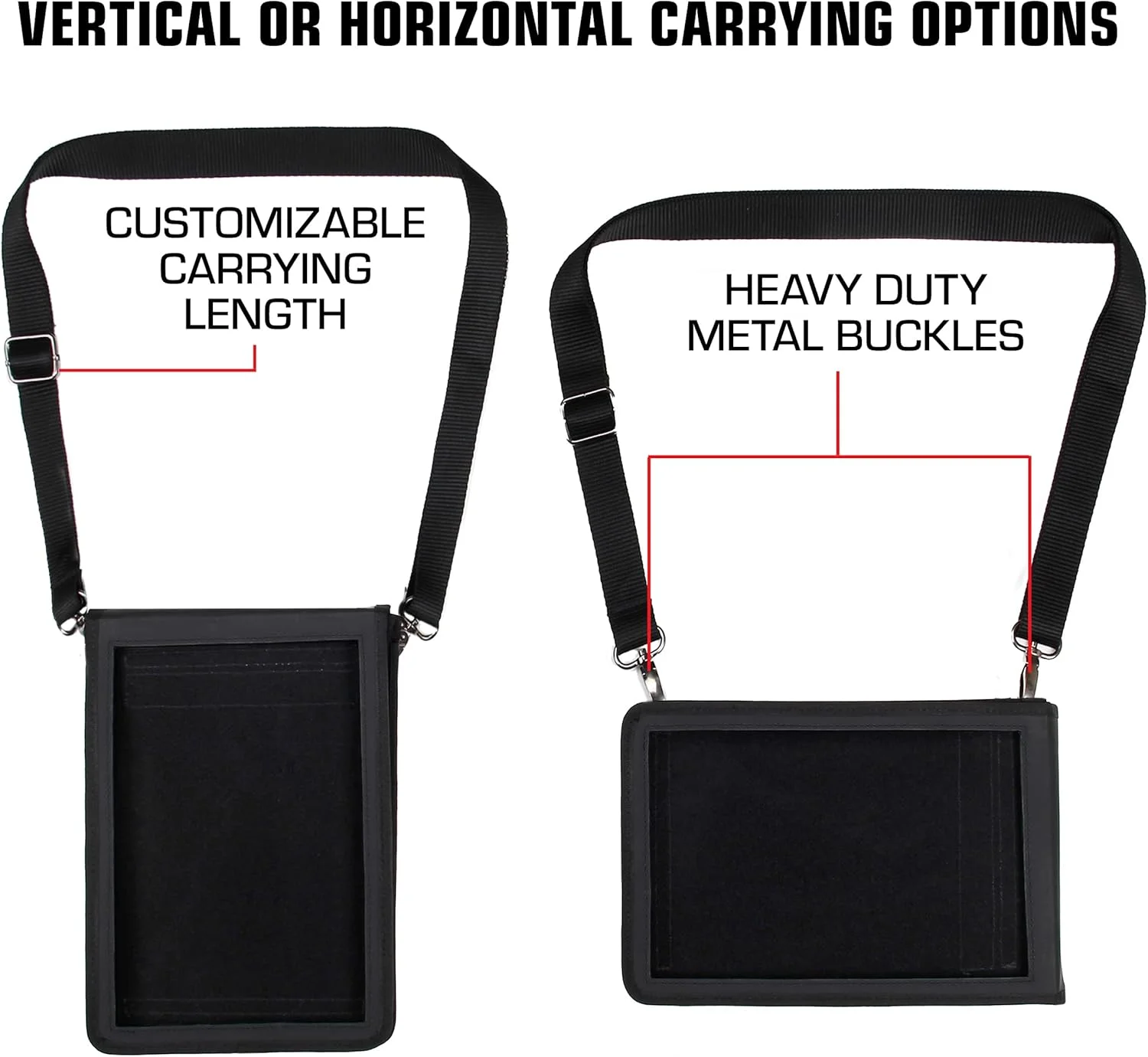 کیف محافظ آیپد مینی 4 USA Gear (مشکی) با محافظ صفحه لمسی خازنی داخلی و بند شانه قابل تنظیم - کیف مسافرتی X T7 مناسب برای تمام نسل های تبلت آیپد مینی