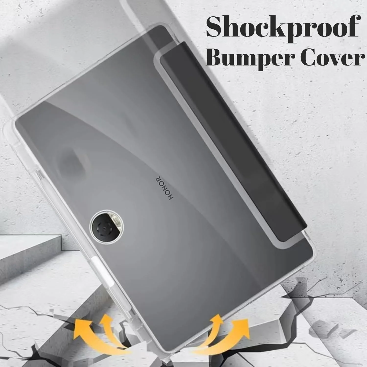 کاور نسلين سازگار با تبلت آنر پد 9 اینچ 12.1 مدل 2024، کاور باریک و سبک TPU ضد ضربه با قاب پشتی شفاف محافظ برای تبلت آنر پد 9 اینچ 12.1 مدل 2024 (مشکی)