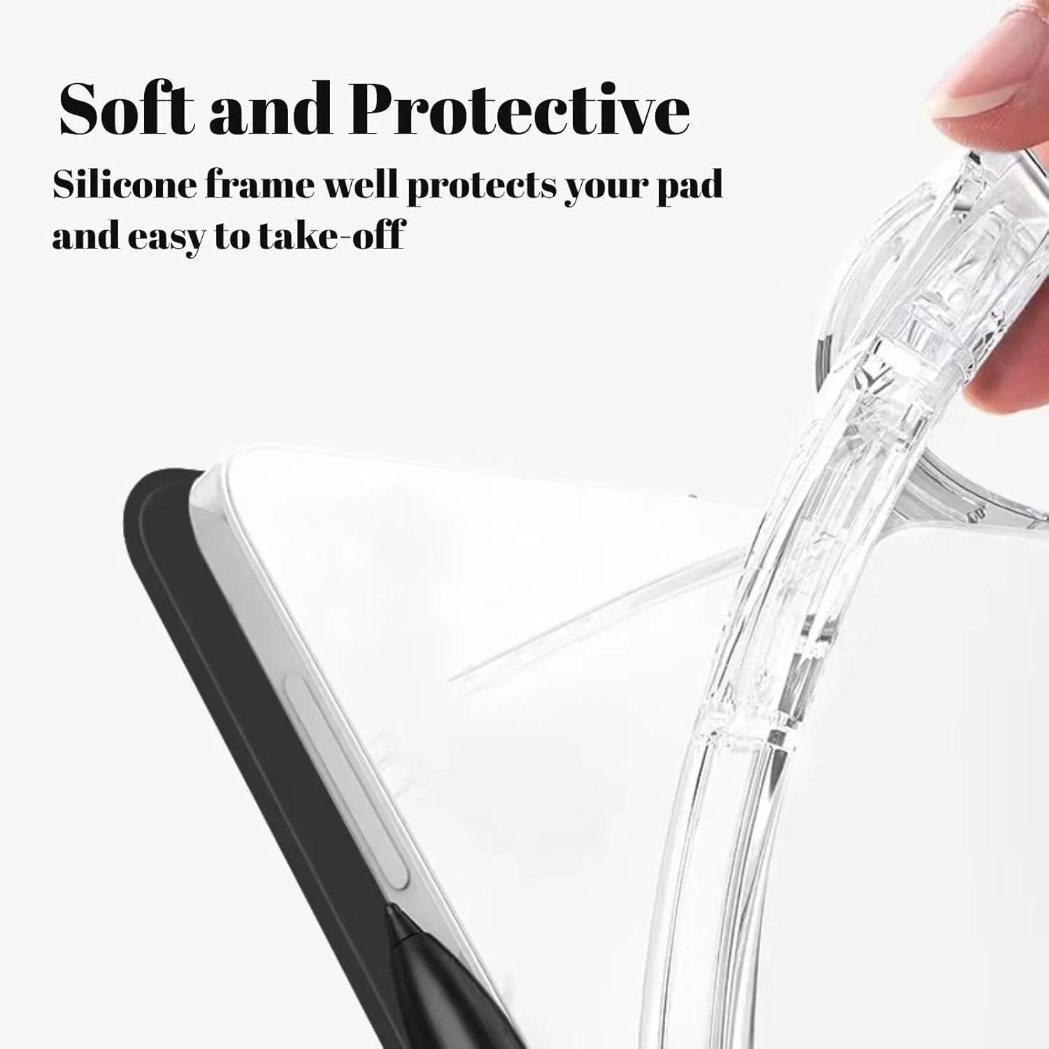 کاور نسلين سازگار با تبلت آنر پد 9 اینچ 12.1 مدل 2024، کاور باریک و سبک TPU ضد ضربه با قاب پشتی شفاف محافظ برای تبلت آنر پد 9 اینچ 12.1 مدل 2024 (مشکی)