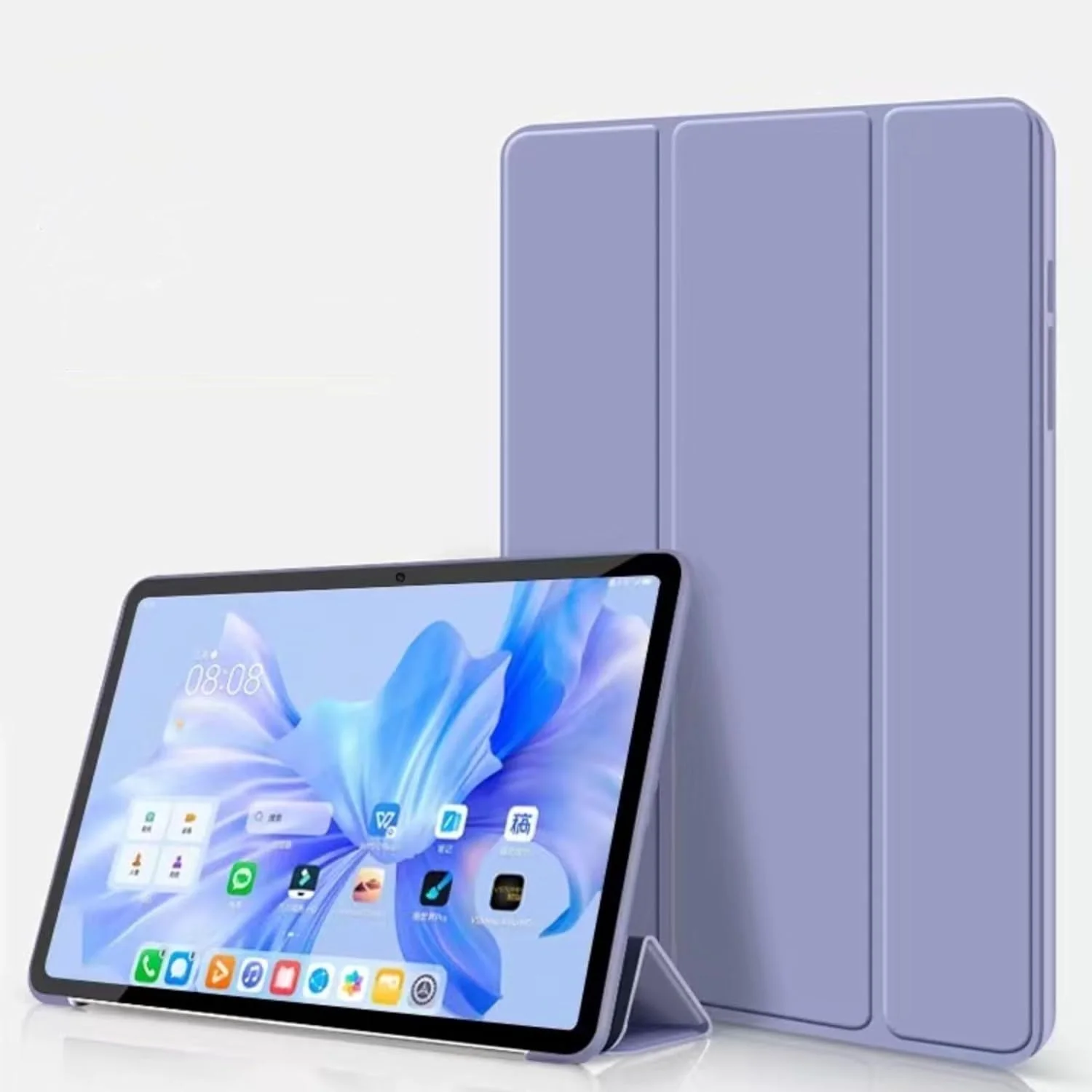 کیف محافظ تبلت هوآوی Matepad 11.5s" 2024 مدل SKEIDO، طراحی سه لایه، باریک، ضد ضربه، بافت لانه زنبوری TPU، قابلیت بیدار شدن/به خواب رفتن خودکار (بنفش)