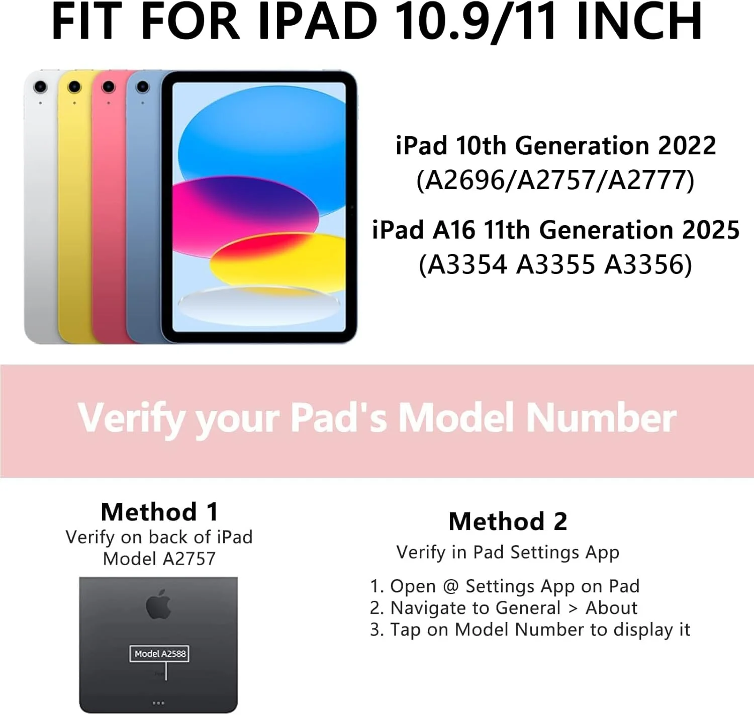 کیبورد لمسی CC Store برای آیپد (A16) نسل 11 سال 2025/نسل 10 سال 2022، دارای نور پس زمینه 7 رنگ، چرخش 360 درجه، ترک پد چند لمسی، جای مداد، سازگار با آیپد (A16) نسل 11/10 (رزگلد)