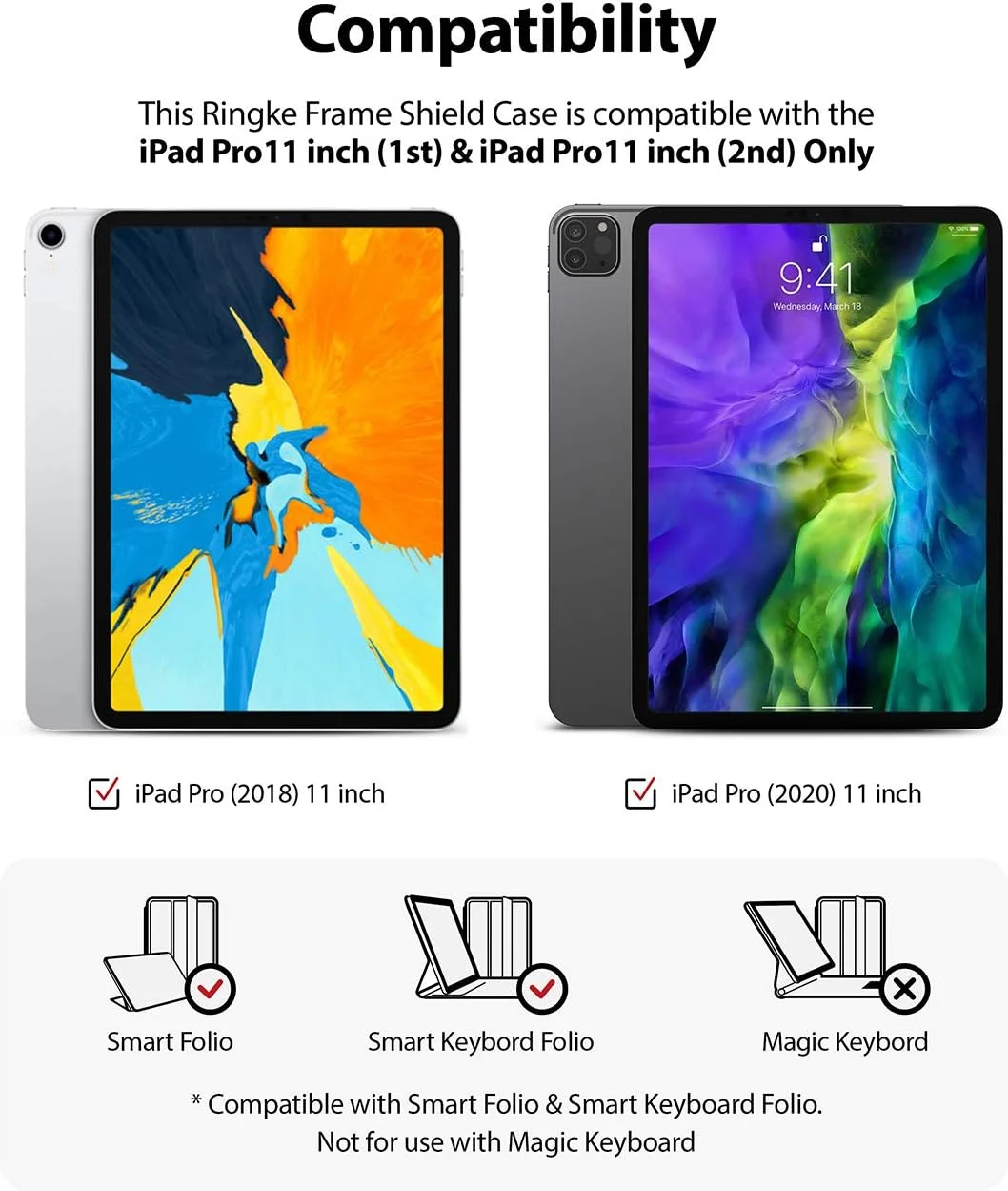 Ringke Frame Shield Compatible with iPad Pro 11" (2020) - Matte Silver