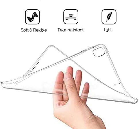 کاور محافظ ژله ای شفاف AWH KNEKT مناسب برای آیپد 10.2 اینچی نسل 8 و 7 (2020/2018)، کاور پشتی TPU شفاف، کاور باریک مناسب برای آیپد 10.2 اینچی، کاور سیلیکونی TPU هوشمند تبلت - شفاف