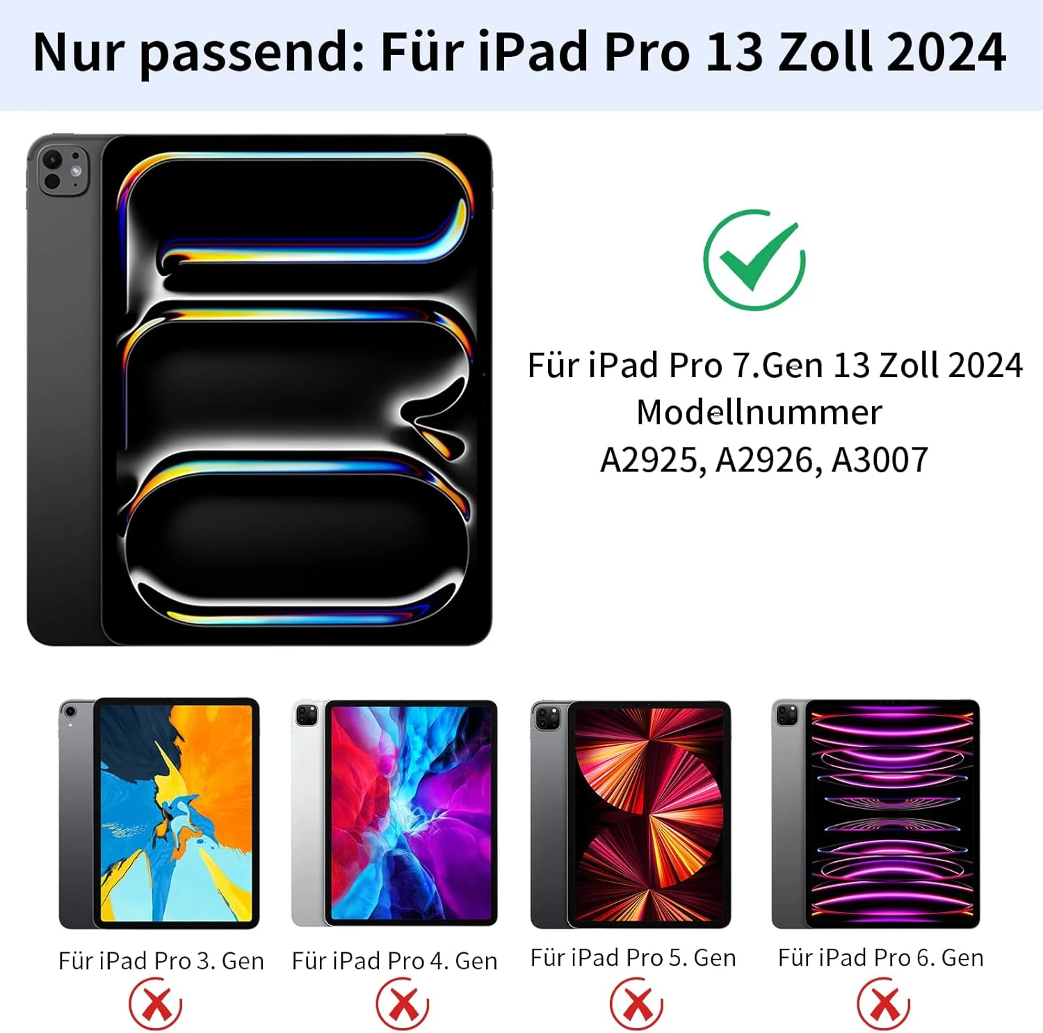 کاور محافظ آیپد پرو ۱۳ اینچ ۲۰۲۴ M4 (نسل هفتم) مدل KVTVOU با جای قلم، پشتیبانی از شارژ قلم، کاور محافظ باریک TPU نرم برای آیپد پرو ۱۳ اینچ ۲۰۲۴ M4 A2925, A2926, A3007، سبز تیره