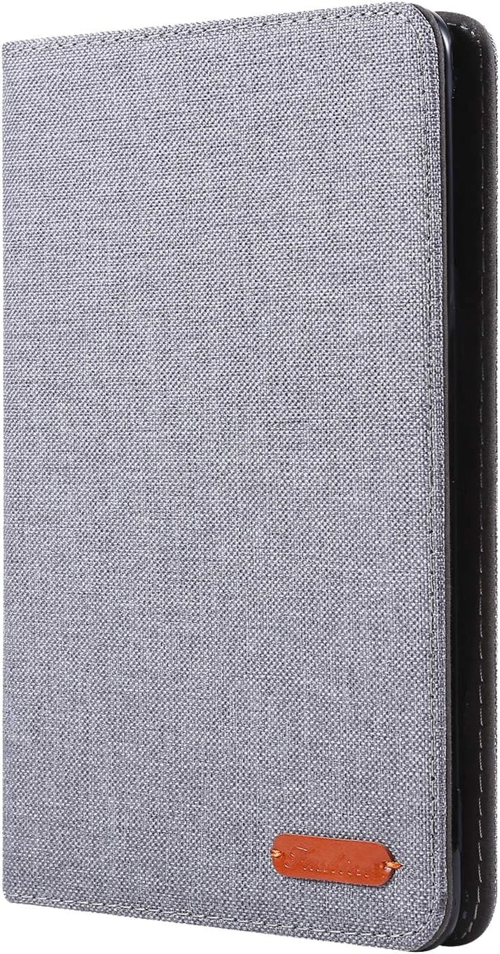 کاور محافظ چستلز برای آیپد مینی 5 / نسل پنجم 7.9 اینچی، کاور محافظ سبک وزن با بافت پارچه ای TPU نرم و عملکرد خواب/بیدار خودکار و 2 جای کارت برای اپل آیپد مینی 5 / مینی 4/3 / 2/1 - خاکستری