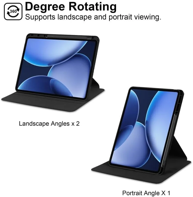 کاور محافظ تبلت Moninsta سازگار با OnePlus Pad 3 2025 [13.2 اینچ] به همراه جای قلم، کاور محافظ چند زاویه ای PC سخت آکریلیک شفاف با قابلیت بیدار و خواب خودکار برای OnePlus Pad 3 (مشکی)