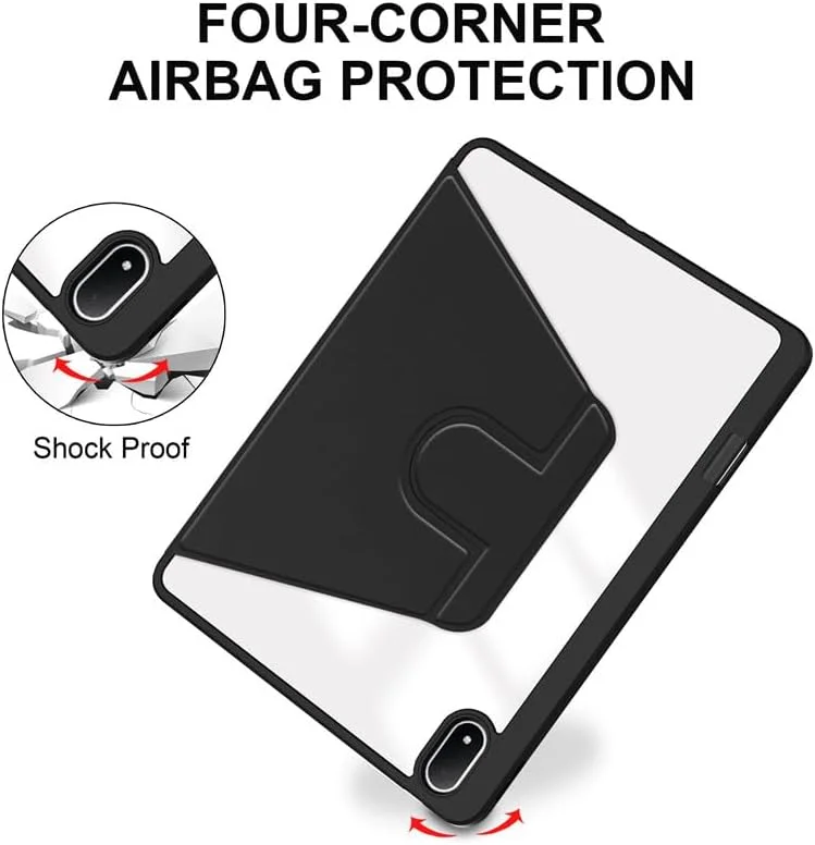 کاور محافظ تبلت Moninsta سازگار با OnePlus Pad 3 2025 [13.2 اینچ] به همراه جای قلم، کاور محافظ چند زاویه ای PC سخت آکریلیک شفاف با قابلیت بیدار و خواب خودکار برای OnePlus Pad 3 (مشکی)