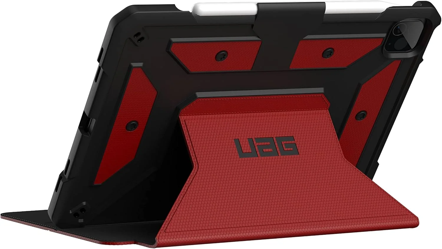 کاور محافظ شهری اوربن آرمور گیر متروپلیس برای آیپد پرو ۱۱ اینچ اپل (۲۰۲۱/۲۰۲۰/۲۰۱۸) - [سازگار با اپل پنسل ۲، مقاوم در برابر سقوط، پشتیبانی از حالت بیدار/خواب، دارای استند] - قرمز (ماگما)