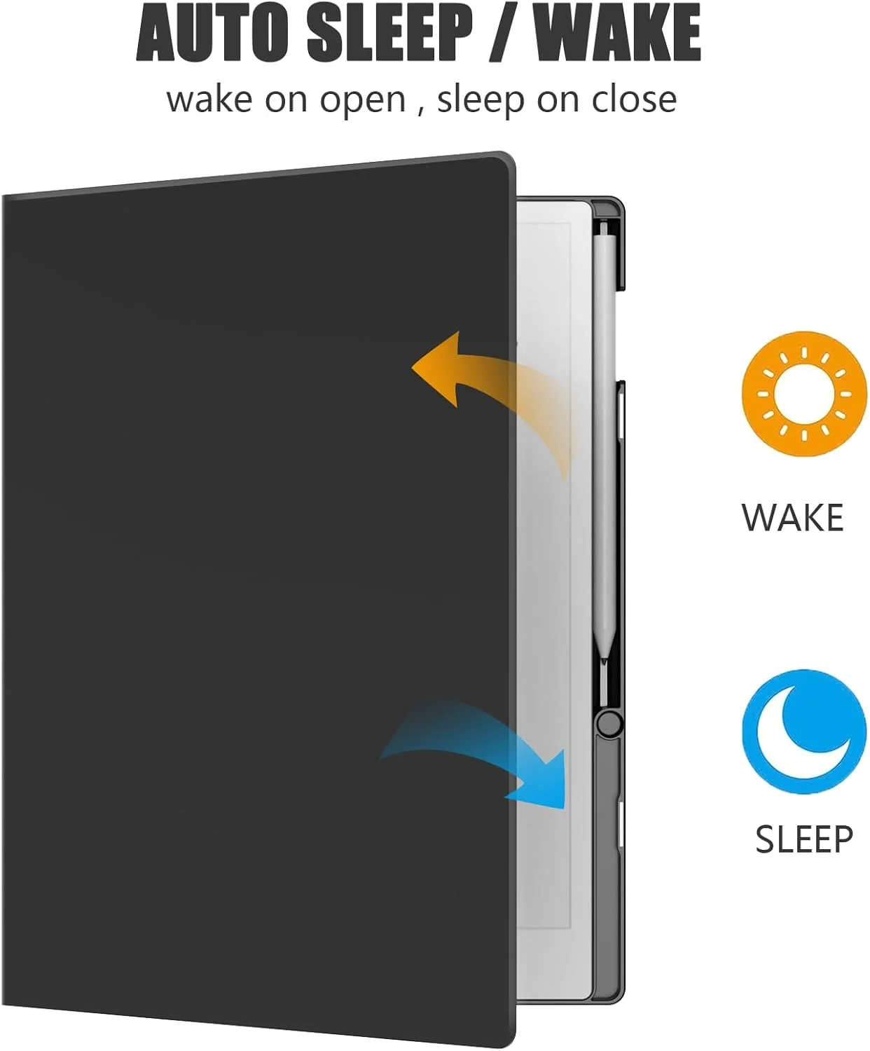 کیف محافظ تبلت ریمارکبل پیپر پرو 11.8 اینچی (عرضه شده در سال 2024)، طراحی باریک و سبک با قابلیت خواب/بیدار شدن خودکار، کاور برای ریمارکبل پیپر پرو دیجیتال پیپر به همراه جای قلم (مشکی)