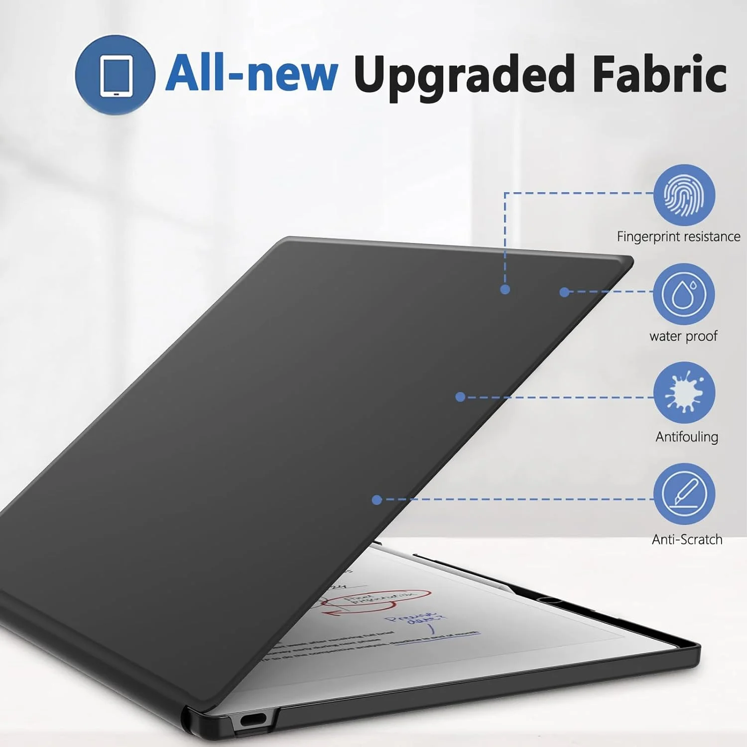کیف محافظ تبلت ریمارکبل پیپر پرو 11.8 اینچی (عرضه شده در سال 2024)، طراحی باریک و سبک با قابلیت خواب/بیدار شدن خودکار، کاور برای ریمارکبل پیپر پرو دیجیتال پیپر به همراه جای قلم (مشکی)