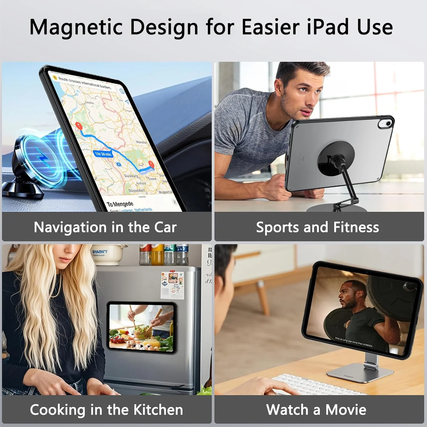 قاب آهنربایی GaoBao برای آیپد (A16) نسل 11 اینچ 11 2025/کاور آیپد نسل 10 اینچ 10.9 2022، پشت مات نیمه شفاف، بامپر TPU باریک، ضد ضربه، مناسب تبلت، مشکی