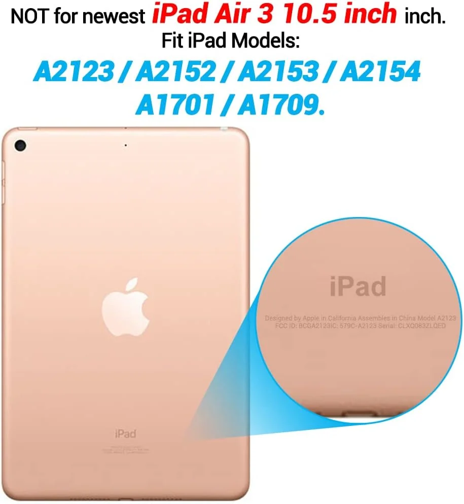 کاور سیلیکونی شفاف باریک Asgens، مقاوم در برابر ضربه، TPU نرم و انعطاف پذیر مناسب برای آیپد پرو 10.5 اینچ 2017 / ایر 3 (نسل سوم) 2019