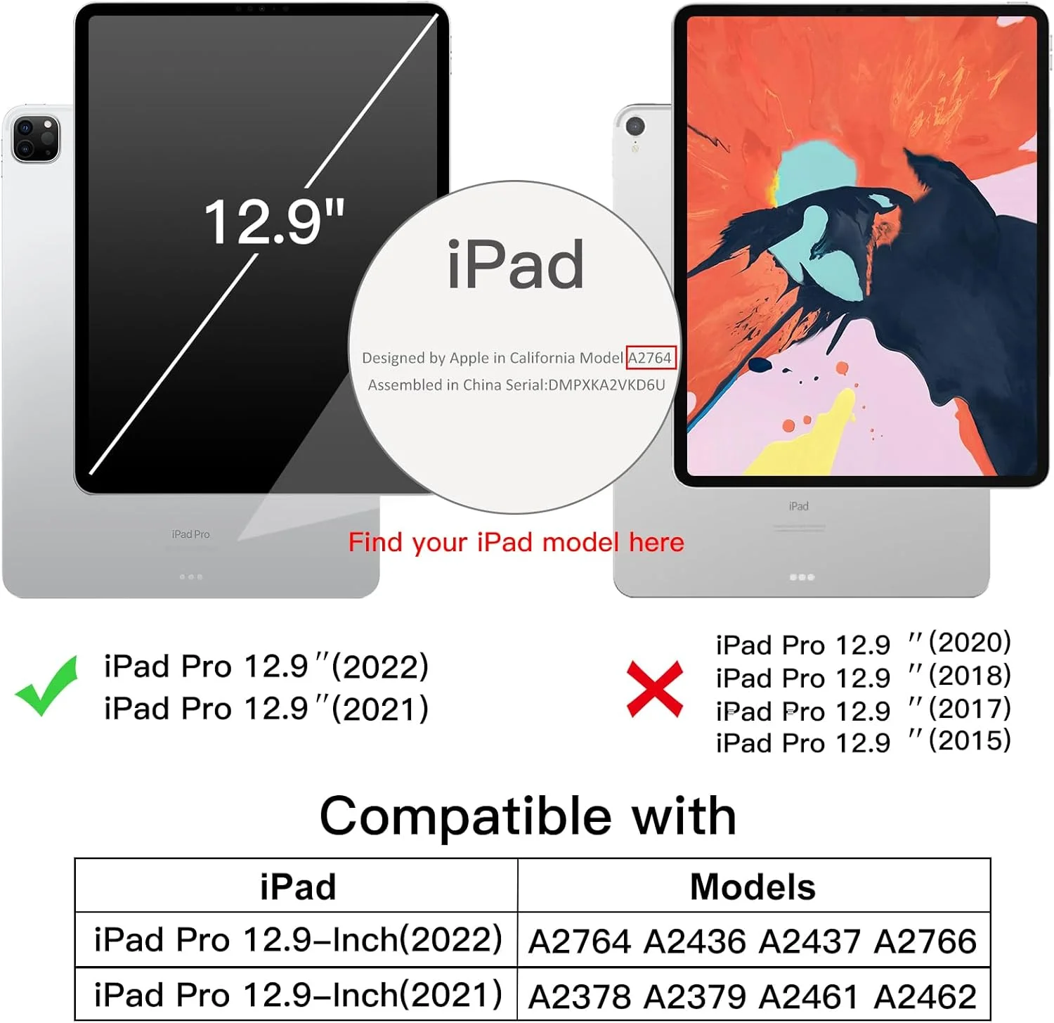 کاور JETech برای آیپد پرو 12.9 اینچی (نسل 6/5، مدل 2022/2021) با جای قلم، پشتیبانی از شارژ قلم نسل 2، کاور باریک تبلت با پشت TPU نرم، قابلیت بیدار/خواب خودکار (مشکی)