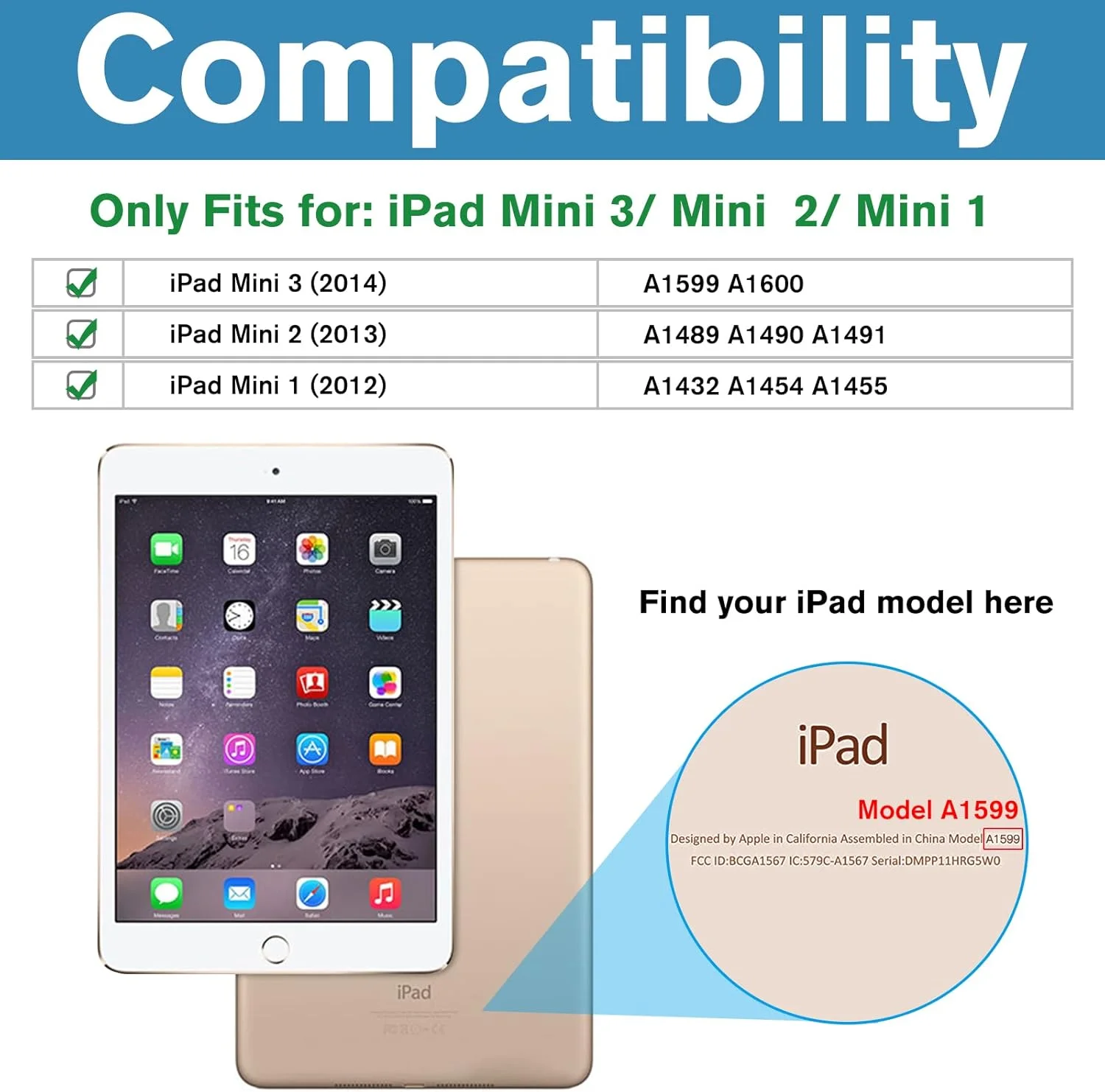 کاور باریک و سبک ProCase آیپد مینی 1 2 3 (مدل قدیمی A1432 A1490 1455) با پشت مات نیمه شفاف، مناسب برای آیپد مینی 7.9 اینچی اپل، مینی 2، مینی 3، با قابلیت خواب/بیدار شدن خودکار - سرمه ای