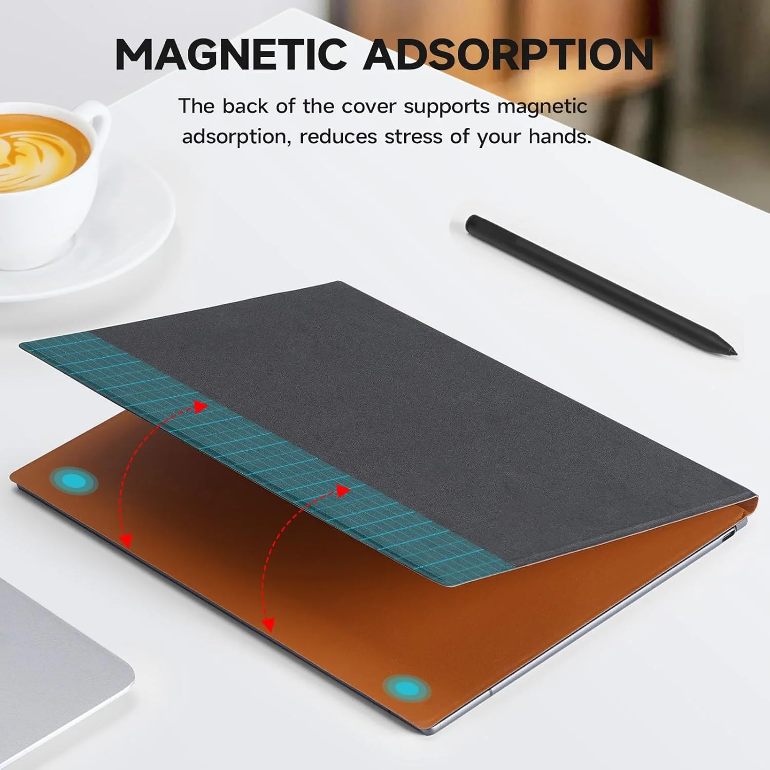 کیف آیوتو برای تبلت کاغذی ریمارکبل 2 سایز 10.3 اینچ مدل 2020، طراحی کتابی با آهنربای داخلی، جلد هوشمند چرمی PU ممتاز، فقط برای ریمارکبل 2 (قهوه ای)