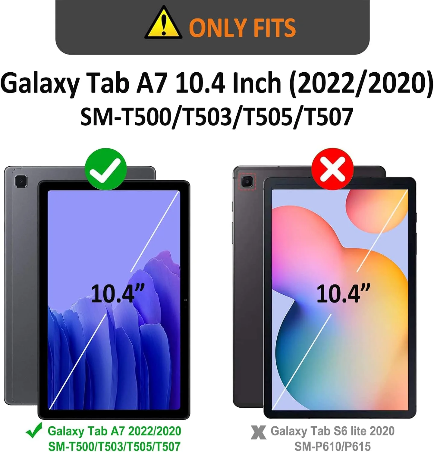 کاور محافظ گرودک مناسب برای تبلت سامسونگ گلکسی تب A7 با صفحه نمایش 10.4 اینچ مدل 2022/2020، مدل SM-T500/T503/T505/T507، کاور مقاوم و ضد ضربه تبلت A7 با استند چرخان 360 درجه و بند دستی برای گلکسی تب A7، رنگ مشکی