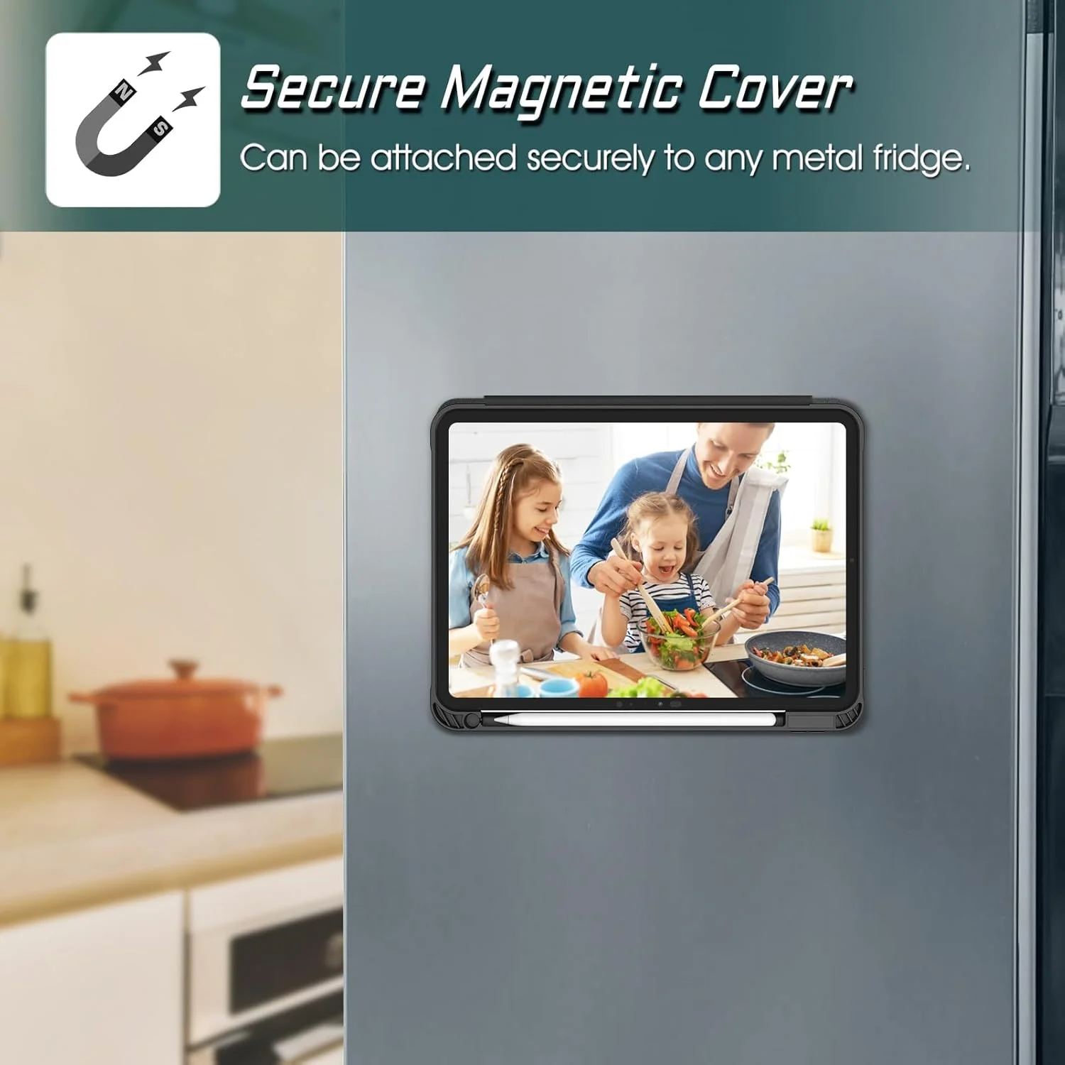 کیف محافظ استند مغناطیسی Fintie برای آیپد پرو 11 اینچی M4 (2024) (شماره مدل: A2836/A2837/A3006) - کاور TPU نرم و مقاوم در برابر ضربه با زوایای دید مختلف، دارای جای قلم، قابلیت بیدار/خواب خودکار، مشکی