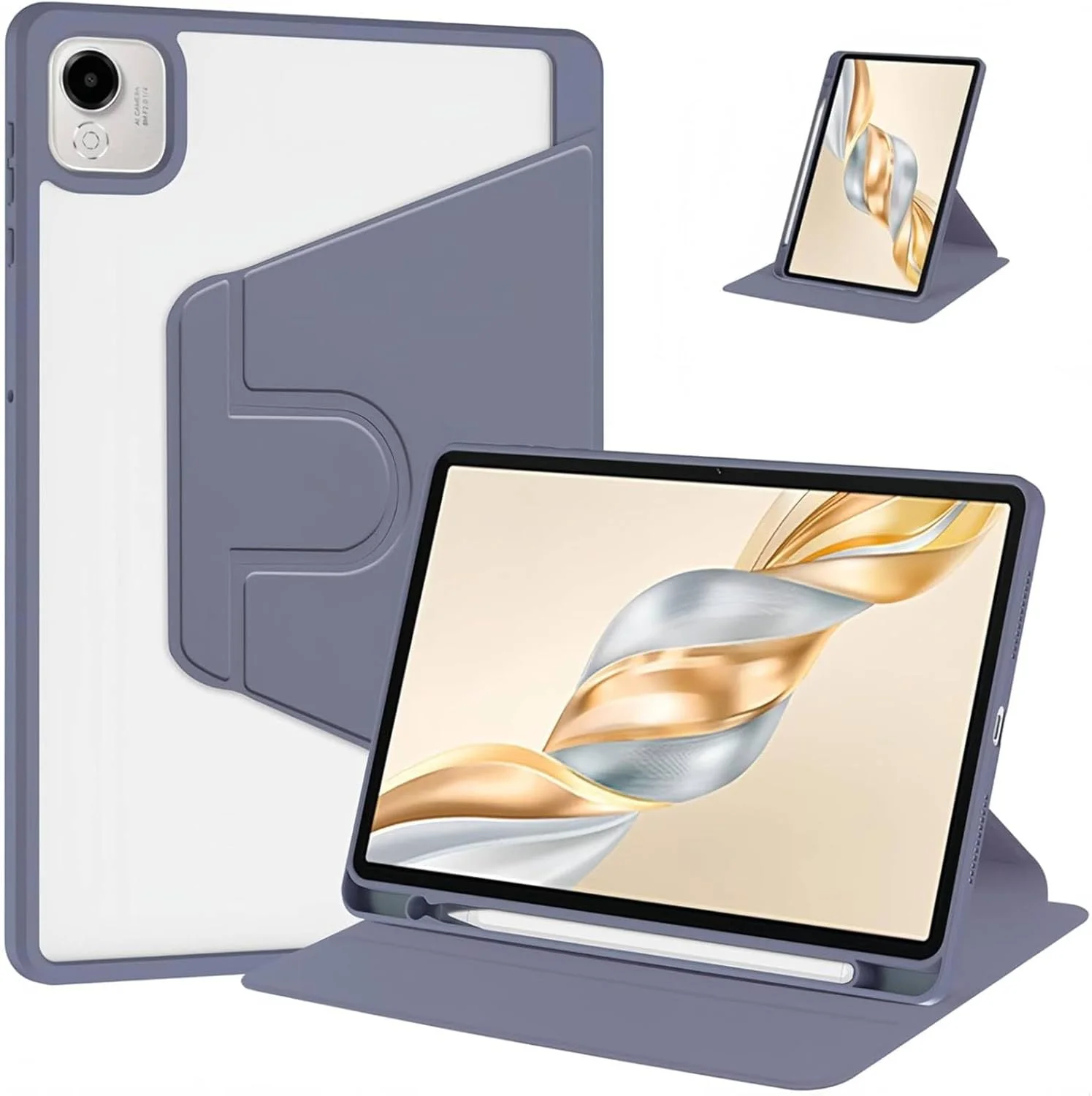 Vurtboly Hybrid Case Compatible with Honor Pad X9a 11.5" 2025 Cover, Clear Acrylic Multi-Angle Hard PC Case with Pen Holder Protective Stand Cover Compatible for Honor Pad X9a 11.5" 2025 (Purple)