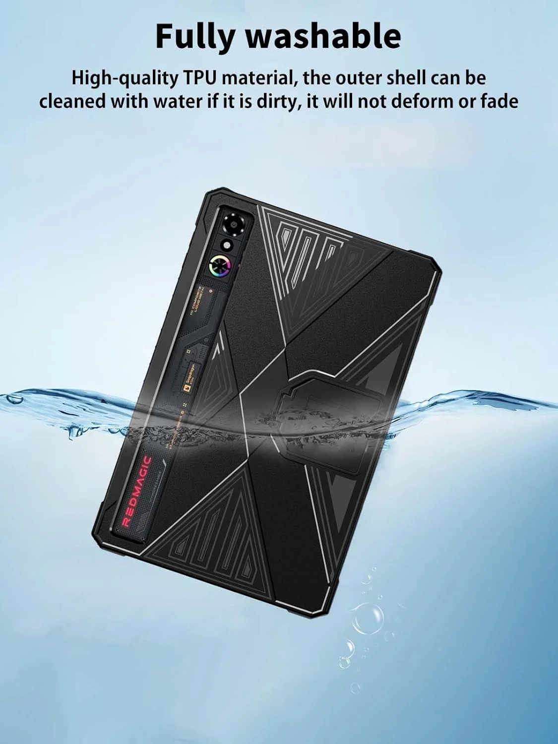 کیف محافظ تبلت گیمینگ ردمجیک آسترا 9.06 اینچ، کیف محافظ تبلت NOUKAJU، مقاوم در برابر افتادن، ضد خش، استند تاشو، کاور محافظ برای تبلت ردمجیک 3 پرو (مشکی)