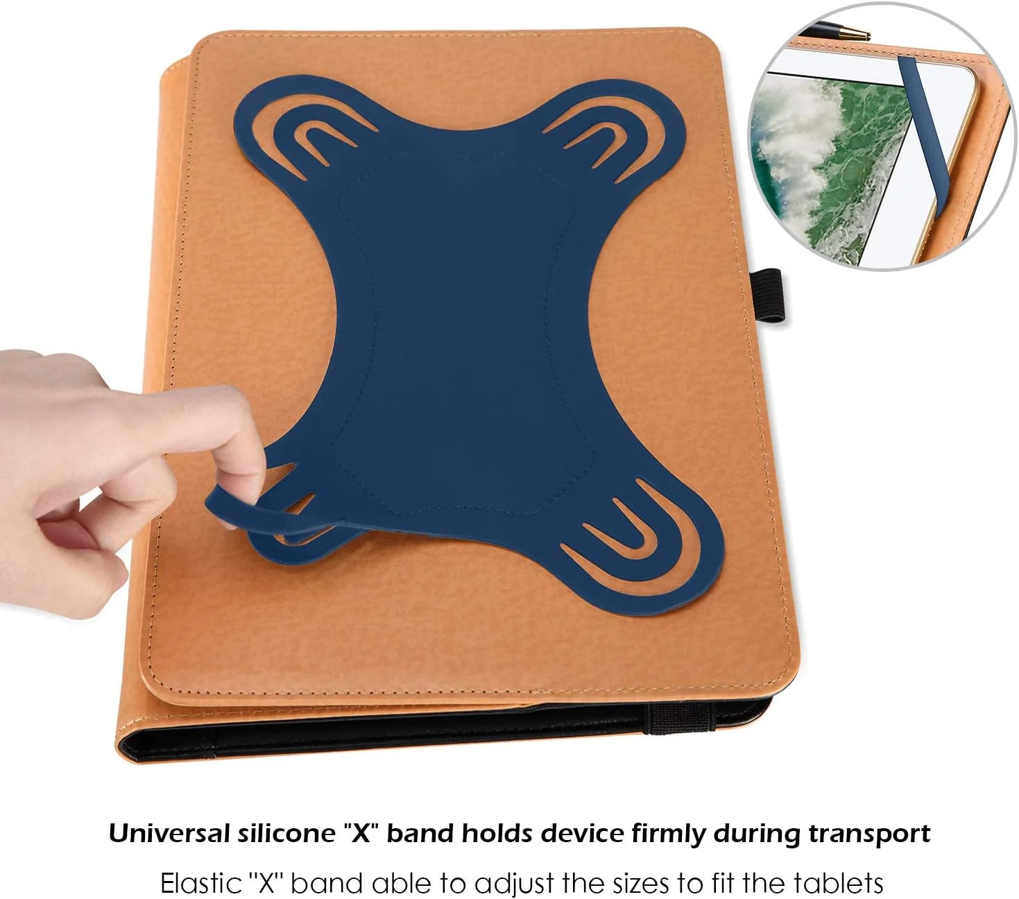 کیف یونیورسال پروکیس برای تبلت های 9-10 اینچی، کیف محافظ تبلت یونیورسال با قابلیت استند برای تبلت های لمسی 9 و 10.1 اینچی، با بند فیکس کننده قابل تنظیم و زوایای دید چندگانه - سرمه ای